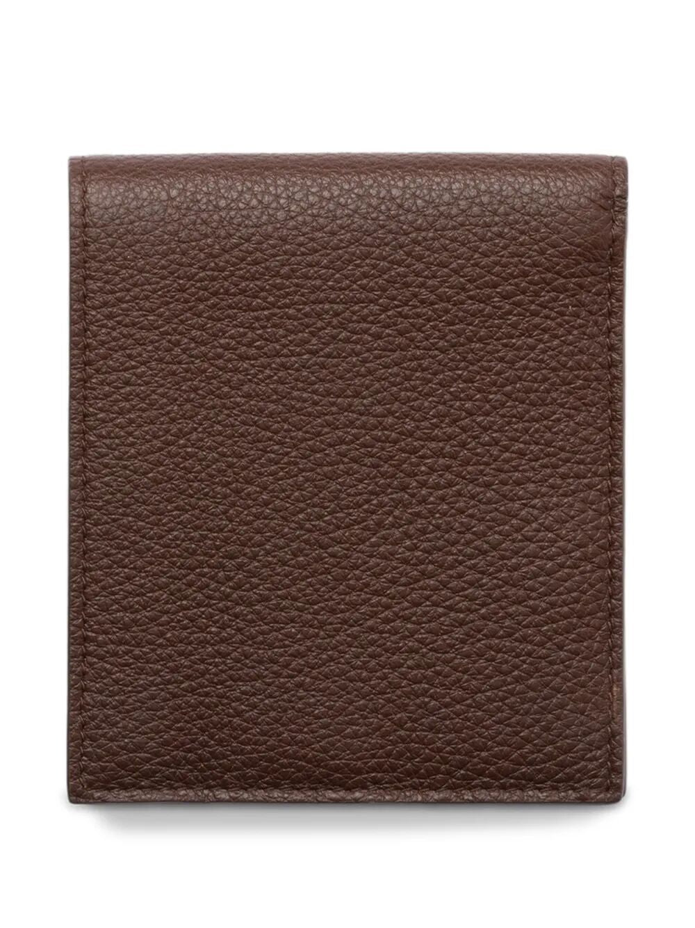 PRADA Grained Leather Bi-Fold Wallet Women