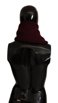Dolce & Gabbana Dark Red Cashmere Logo Wrap Shawl Knitted Women's Scarf