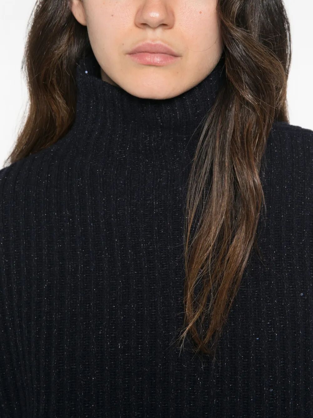 BRUNELLO CUCINELLI Brunello Cucinelli Women Sequin-Embellished Ribbed Cashmere Turtleneck