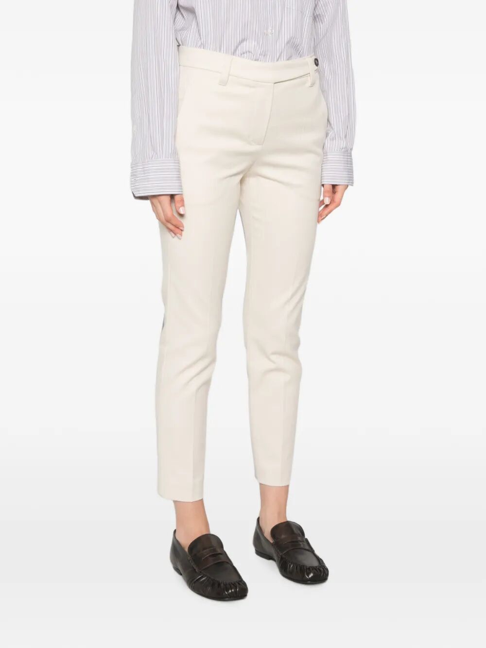 Brunello Cucinelli Women Tapered Leg Cotton Trousers
