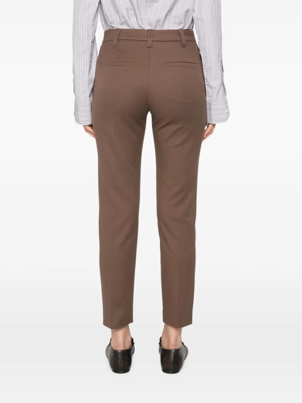 Brunello Cucinelli Women Tapered Leg Cotton Trousers