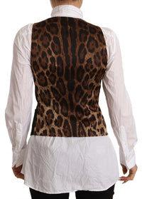 Dolce & Gabbana Dolce & Gabbana Black Button Down Sleeveless Vest Polyester Women's Top