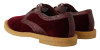 Dolce & Gabbana Dolce & Gabbana Bordeaux Velvet Exotic Leather Men's Shoes