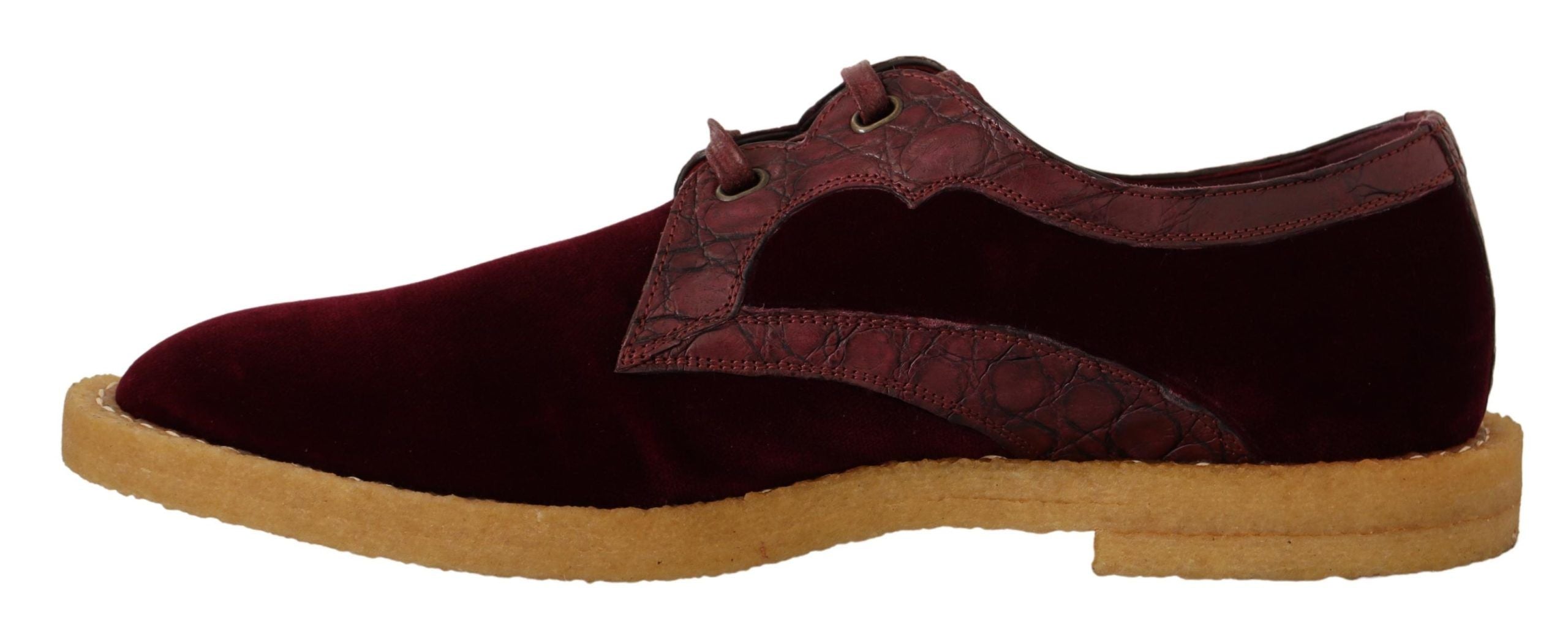 Dolce & Gabbana Dolce & Gabbana Bordeaux Velvet Exotic Leather Men's Shoes