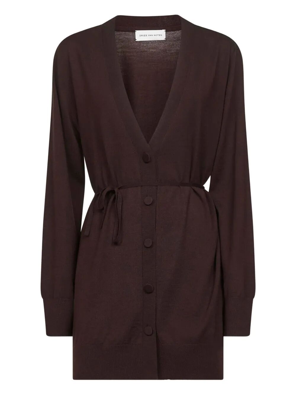 DRIES VAN NOTEN Tibati Long Cardigan With Thin Belt Women