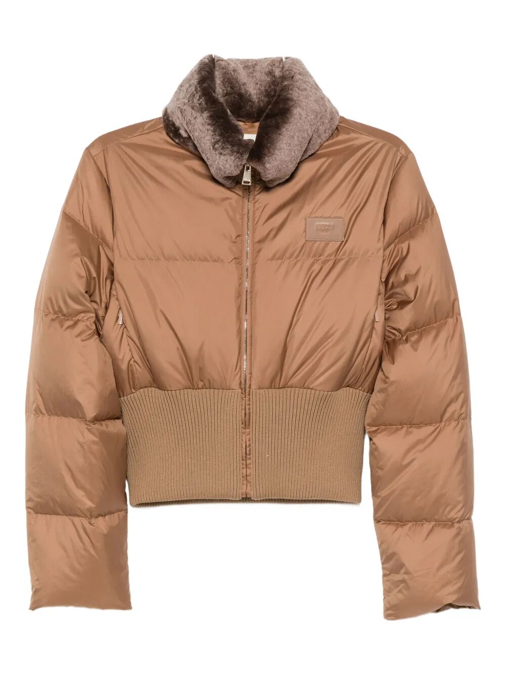 FENDI Short Padded Down Jacket With Shearling Collar Women