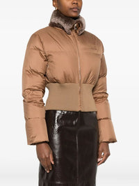 FENDI Fendi Women Short Padded Down Jacket With Shearling Collar