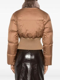 FENDI Fendi Women Short Padded Down Jacket With Shearling Collar