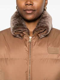 FENDI Fendi Women Short Padded Down Jacket With Shearling Collar