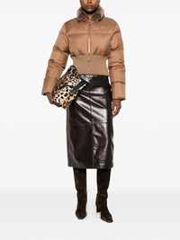 FENDI Fendi Women Short Padded Down Jacket With Shearling Collar