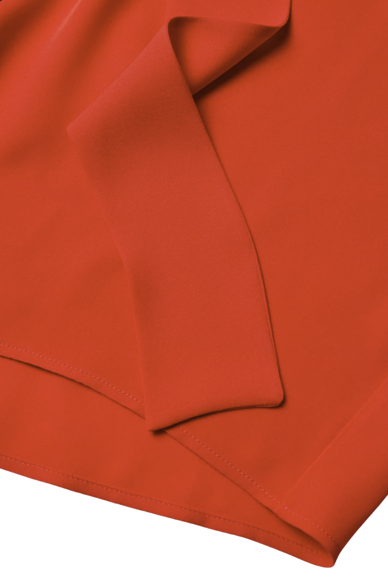 Valentino Garavani Valentino Tie-Neck Silk Georgette Blouse Off Orange 4B3Ab3Y31Mh_Ofi
