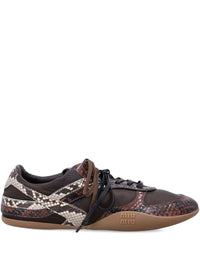 MIUMIU Gymnasium Technical Fabric And Python-Print Ayers Leather Sneakers Women