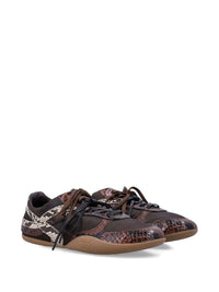 MIUMIU Gymnasium Technical Fabric And Python-Print Ayers Leather Sneakers Women