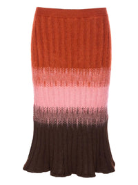 Fendi Women Gradient Mohair And Wool High-Waisted Midi Skirt