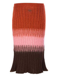 FENDI Gradient Mohair And Wool High-Waisted Midi Skirt Women