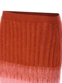 Fendi Women Gradient Mohair And Wool High-Waisted Midi Skirt
