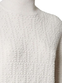 Fendi Women High-Neck Wool And Cashmere Jumper With Ff Polka Dot Embroidery