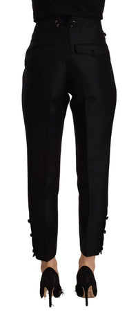 Dsquared² Black Wool High Waist Skinny Women Women's Pants