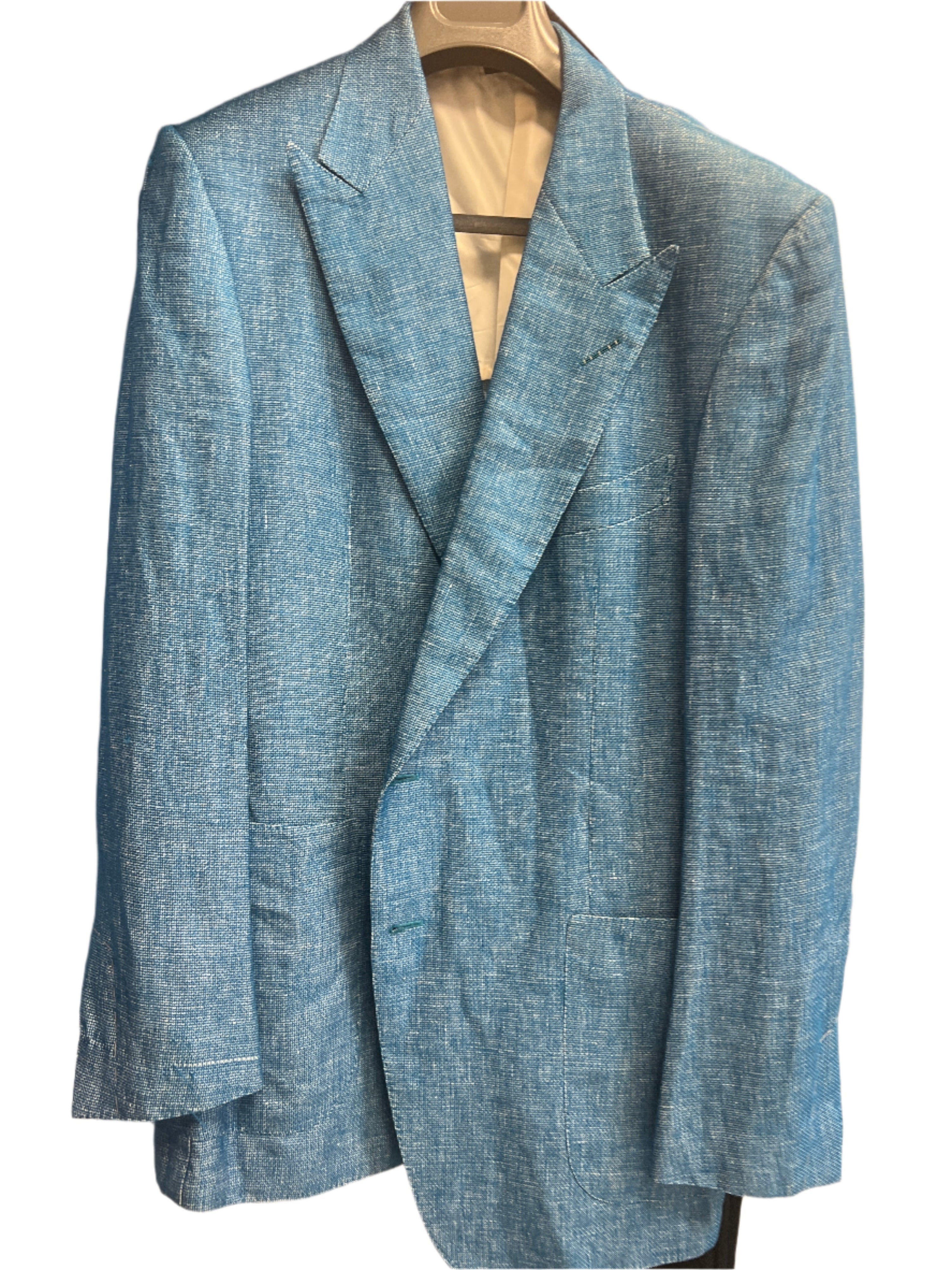 Tom Ford Men's Turquoise 60% Linen & 40% Silk Fit A Jacket