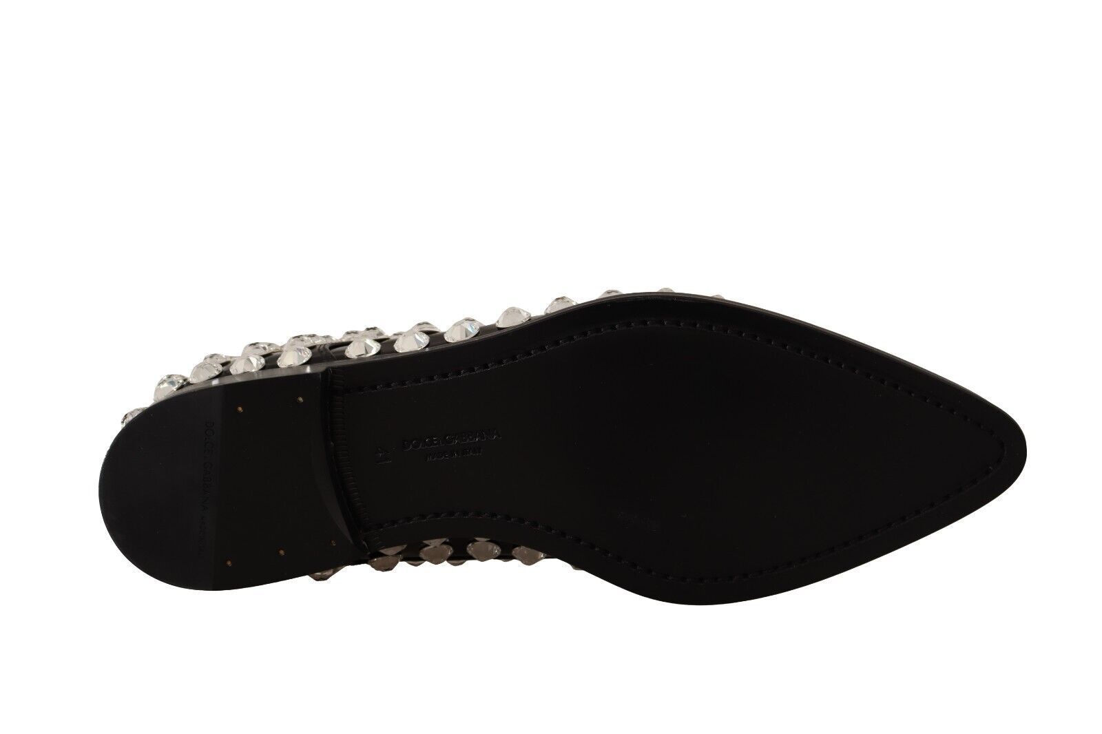Dolce & Gabbana Dolce & Gabbana Black Leather Crystals Lace Up Formal Women's Shoes