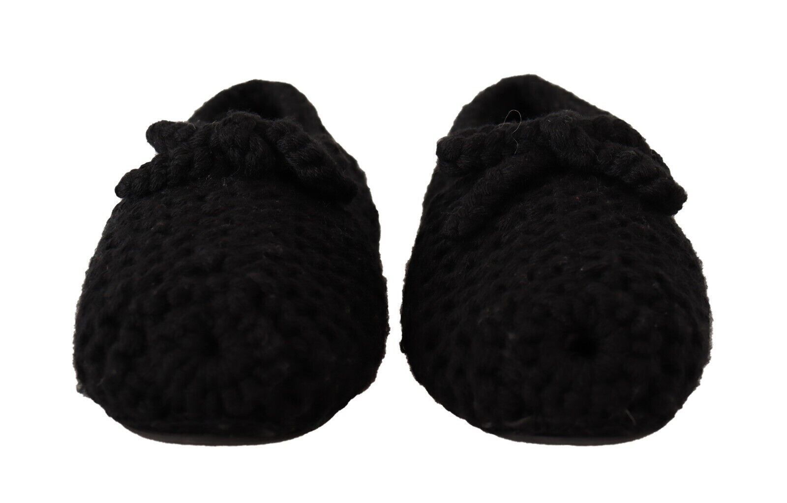 Dolce & Gabbana Dolce & Gabbana Black Slip On Ballerina Flats Wool Knit Women's Shoes