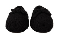Dolce & Gabbana Dolce & Gabbana Black Slip On Ballerina Flats Wool Knit Women's Shoes