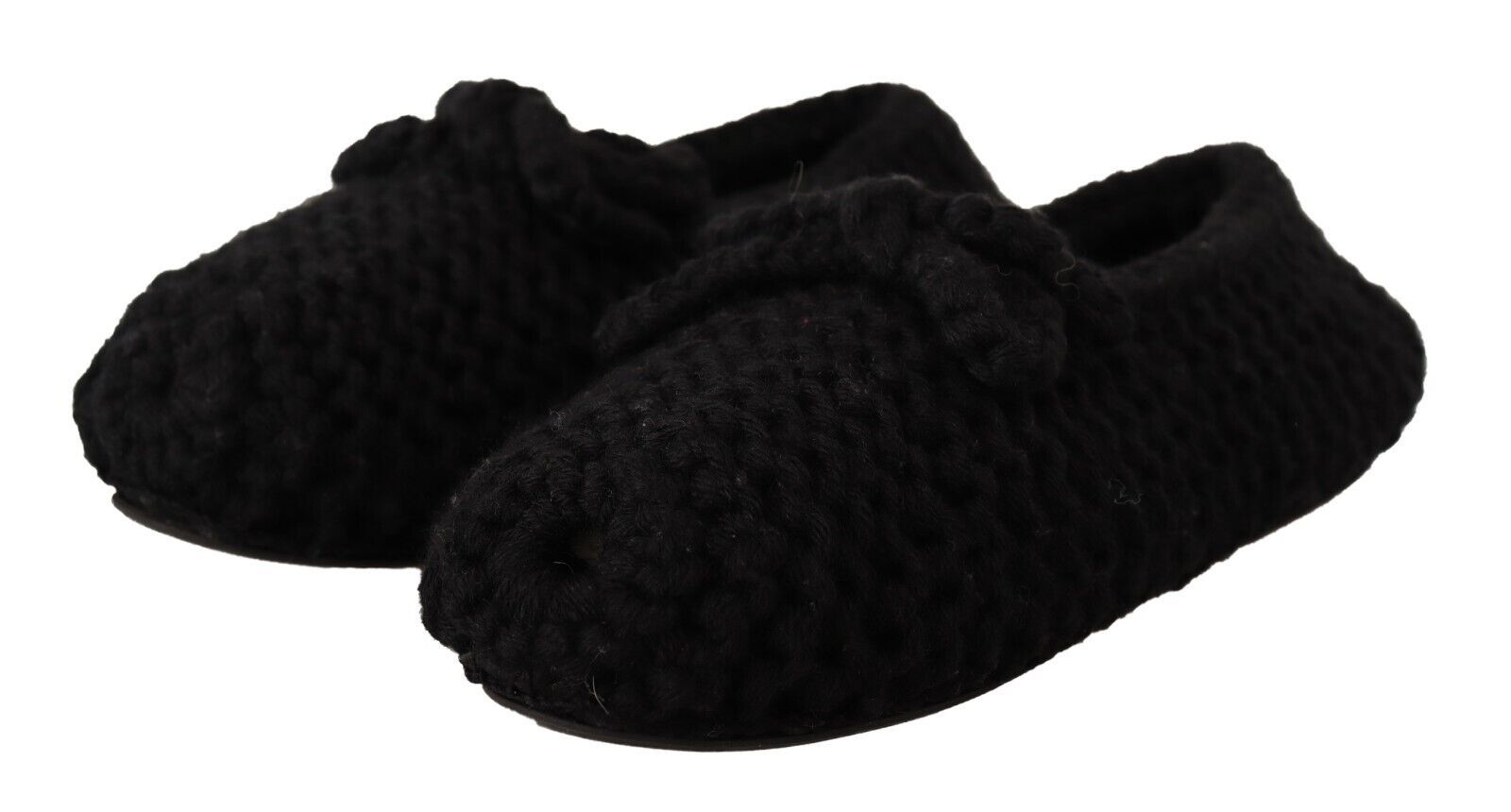 Dolce & Gabbana Dolce & Gabbana Black Slip On Ballerina Flats Wool Knit Women's Shoes