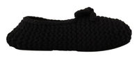 Dolce & Gabbana Dolce & Gabbana Black Slip On Ballerina Flats Wool Knit Women's Shoes