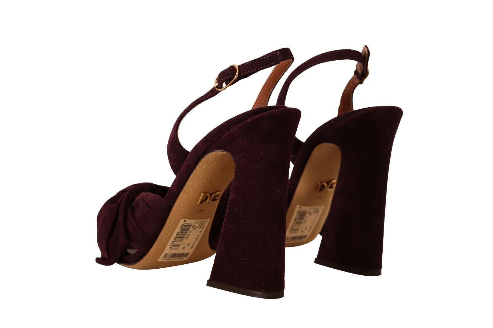 Dolce & Gabbana Elegant Purple Suede Heels Women's Sandals