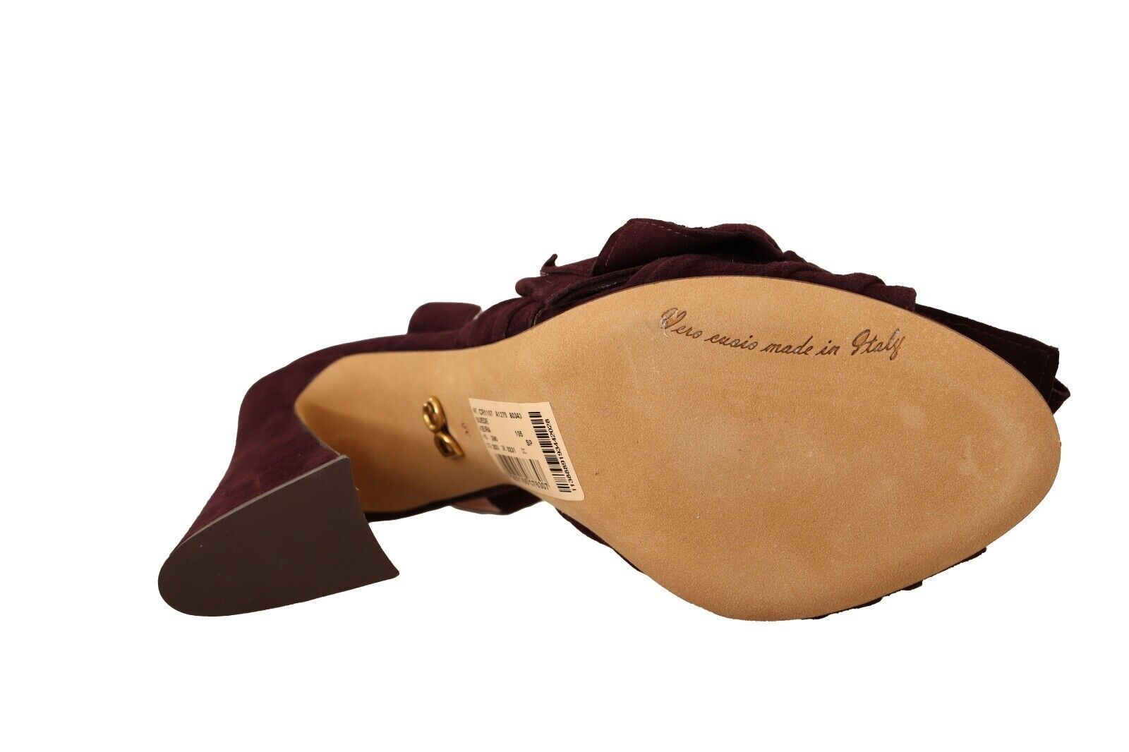 Dolce & Gabbana Elegant Purple Suede Heels Women's Sandals