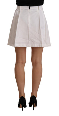 Ermanno Scervino White High Waist A-line Mini Cotton Women's Skirt