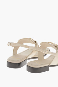 Ferragamo Gancini-Buckle Leather Sandals