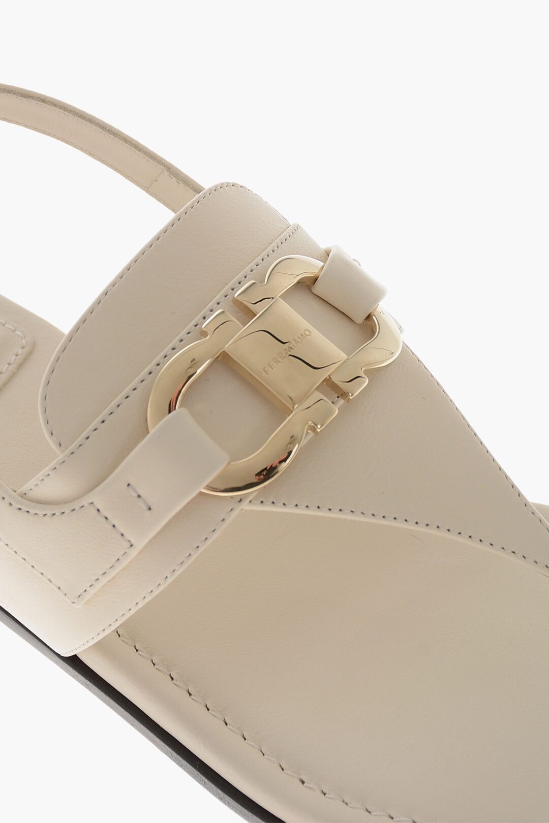Ferragamo Gancini-Buckle Leather Sandals