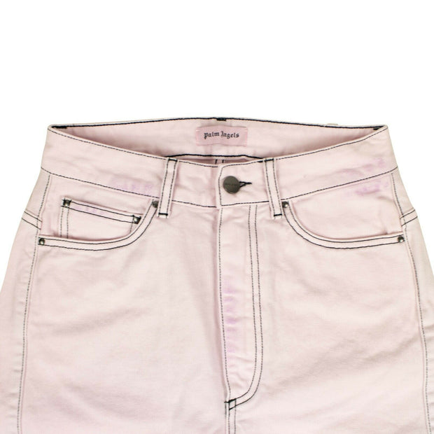 PALM ANGELS Pink Cotton Curved Seam Jeans