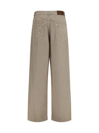 BRUNELLO CUCINELLI Brunello Cucinelli Women Straight-Leg Cotton And Linen Pants