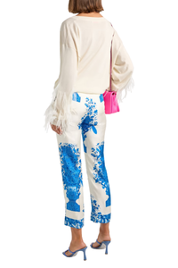 Valentino Garavani Valentino Garavani Feather-Trimmed Wool Sweater Avorio 4B3Kc47C82Q_A03
