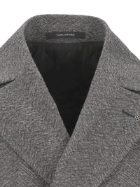 Tagliatore Men Double-Breasted Herringbone Coat