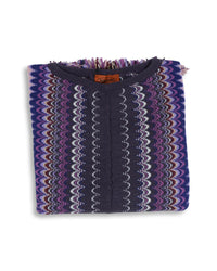 Missoni Women's Purple Zigzag Knit Sweater with Fringe Multicolor