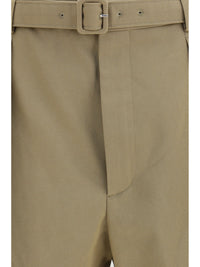 Saint Laurent Men Pleated Belt Shorts