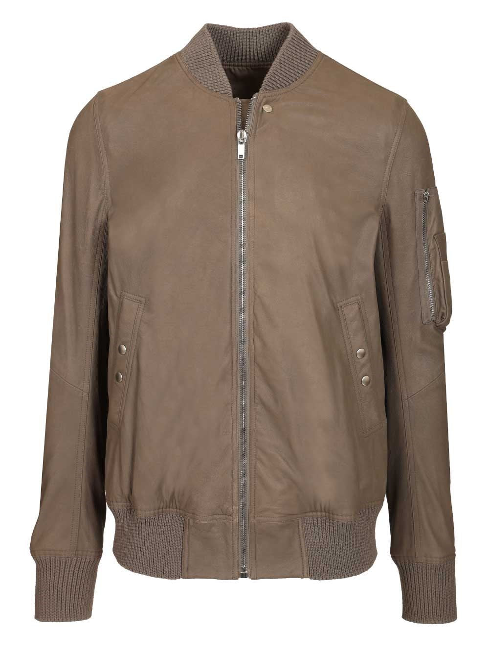 Rick Owens Men Aviator Leather Jacket