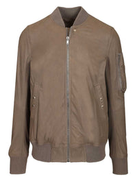 Rick Owens Men Aviator Leather Jacket