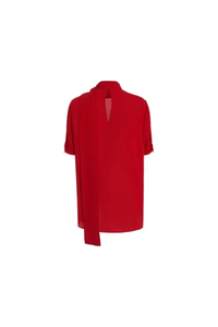 Valentino Garavani Valentino Garavani High Neck Silk Georgette Top In Rosso