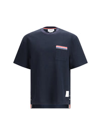 Thom Browne Men Short-Sleeve Cotton-Linen T-Shirt