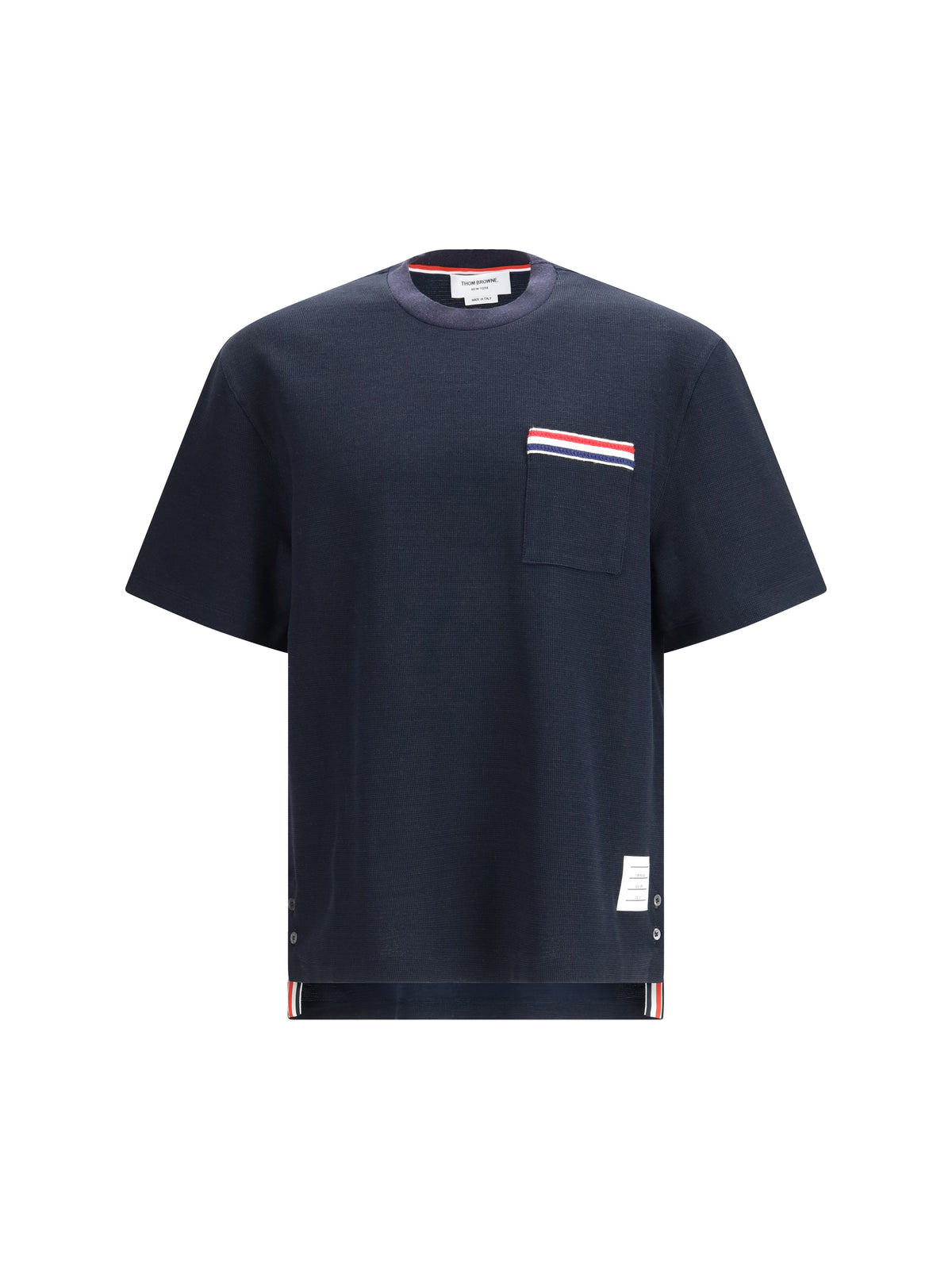 Thom Browne Men Short-Sleeve Cotton-Linen T-Shirt