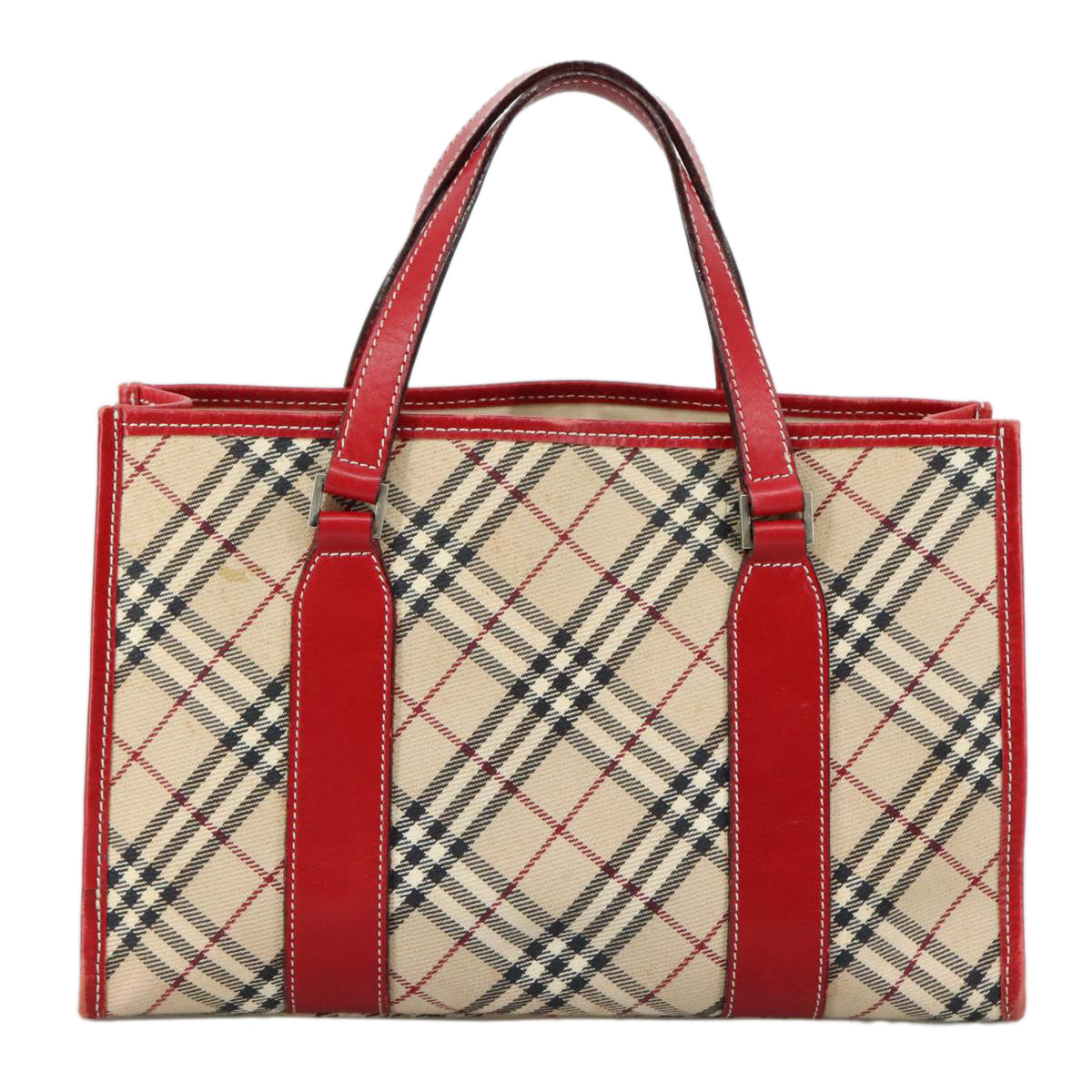 Burberry Nova Check Beige Canvas Handbag (Pre-Owned)
