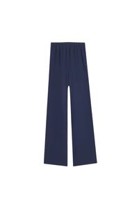 Valentino Garavani Valentino Garavani Silk Wide-Leg Pants In Navy
