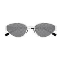 Gucci Sunglasses Oval Full Rim, Gold Frame and Grey Lens GG1853S001
