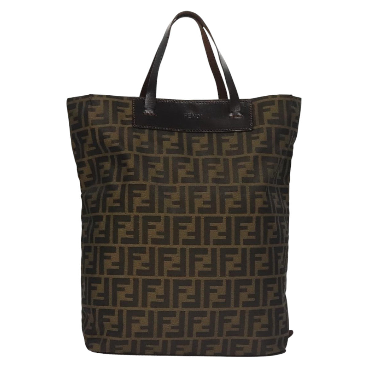 Fendi Zucca Brown Canvas Handbag (Pre-Owned)