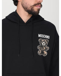 Moschino Couture Teddy Bear Hoodie Relaxed Fit Men Black Sweatshirts & Hoodies