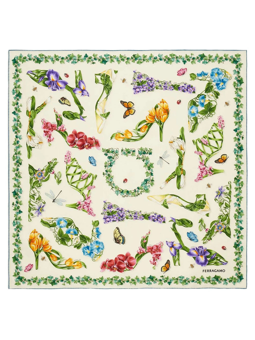FERRAGAMO Eden Shoes Print Silk Scarf Women